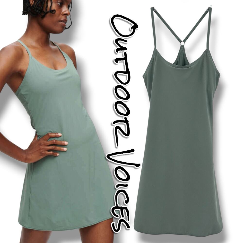 Outdoor Voices The Exercise Dress S Laurel Wreath Green Built In Shorts Athletic